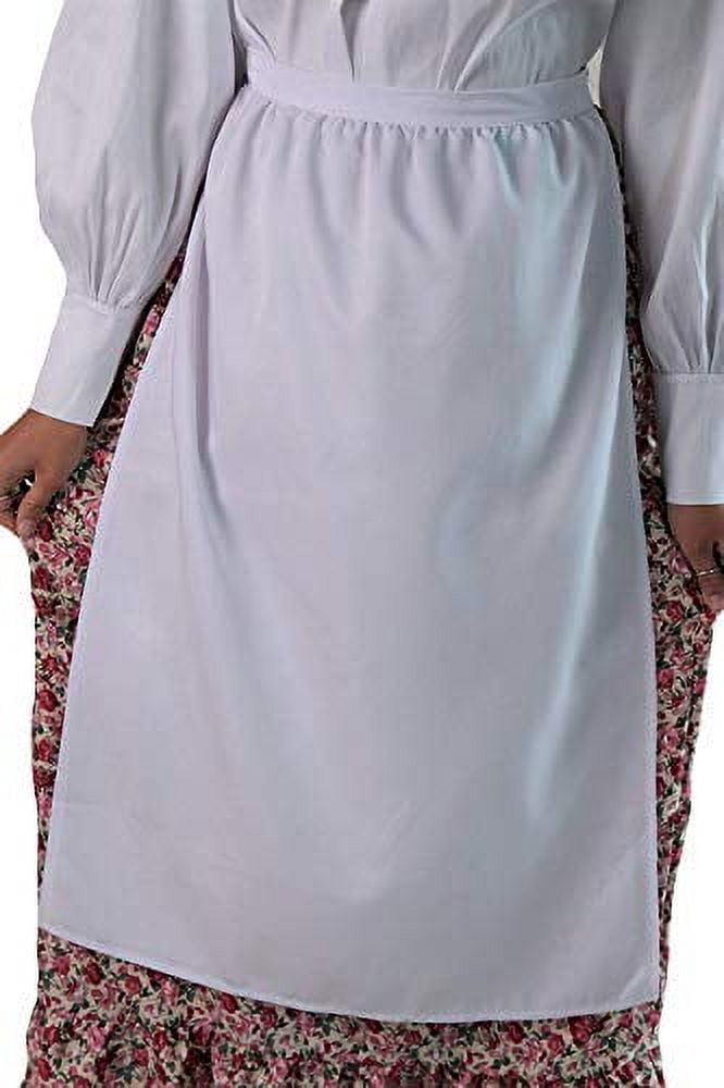 Making Believe Women's Simple White 30" Long Peasant Apron