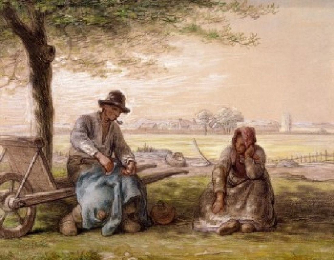 Making Briquets Millet Jean-Franois (1814-1875French) DRAWING Canvas Art - Jean-Francois (24 x 36)
