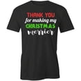 thumbnail image 1 of Making Christmas Merrier T-Shirt | Xmas Holiday Black Tee Gift, 1 of 5