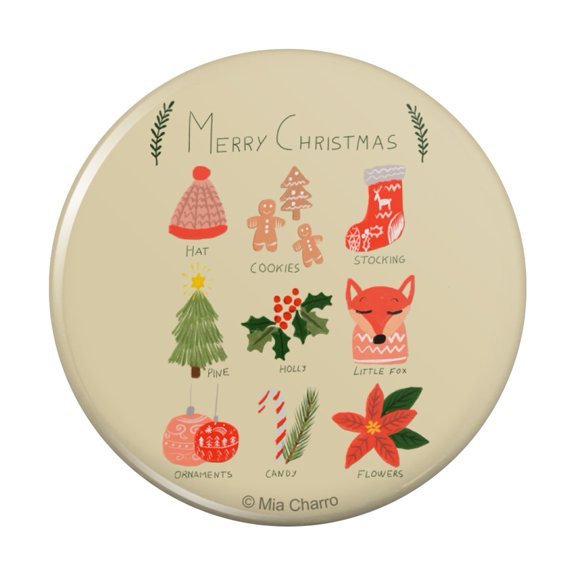 Making Christmas Merry with Cookies Holly Fox Kitchen Refrigerator Locker Button Magnet
