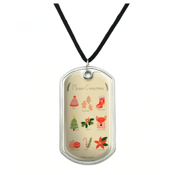 Making Christmas Merry with Cookies Holly Fox Military Dog Tag Pendant Necklace with Cord