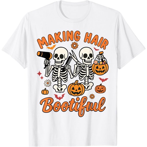 Making Hair Bootiful Scary Ghost Hairdresser Halloween Vintage Version T-Shirt, Vintage T-Shirt