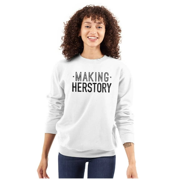 Making Herstory Her Story Feminist Women Plus Size Crewneck Sweatshirt Brisco Brands 5X
