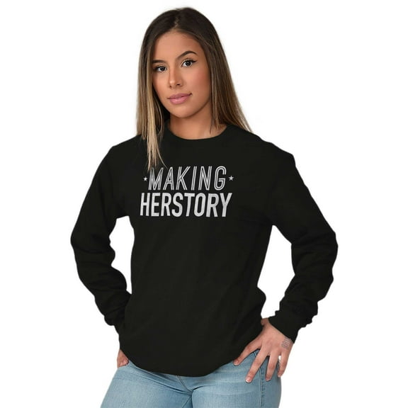 Making Herstory Her Story Feminist Women Plus Size Long Sleeve Graphic Tee Brisco Brands 2X