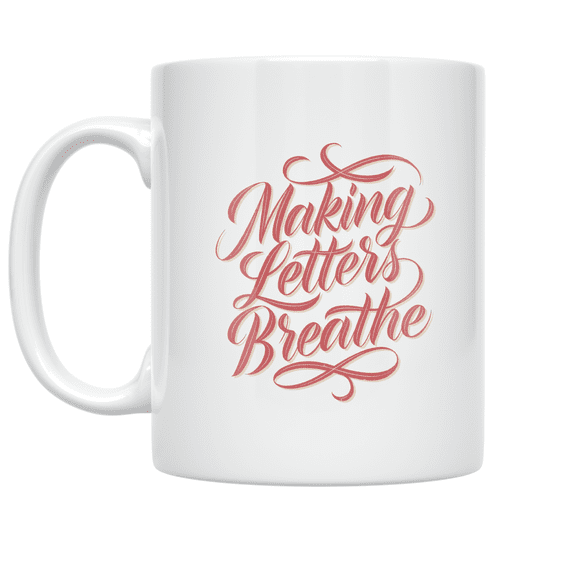 Making Letters Breathe Calligraphy Design - Calligraphy Enthusiast - 11 oz Ceramic Coffee Mug
