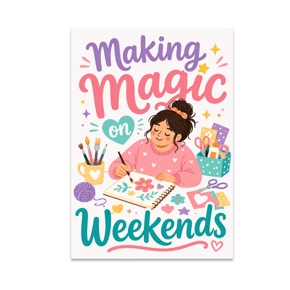 Making Magic on Weekends - Weekend Warrior - 13x19 Poster Print