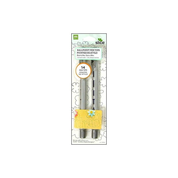 Making Mem Slice Ball Point Pen Tips 14pc Blk&Blu