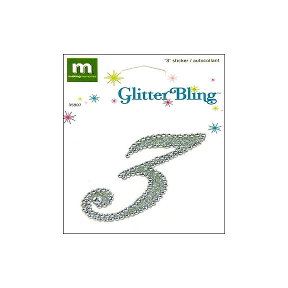 Making Mem Sticker Glitter Bling Monogram Script 3