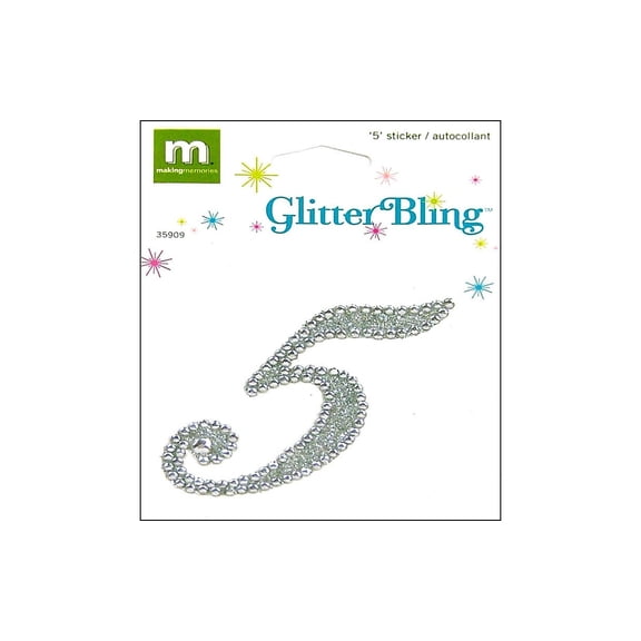 Making Mem Sticker Glitter Bling Monogram Script 5