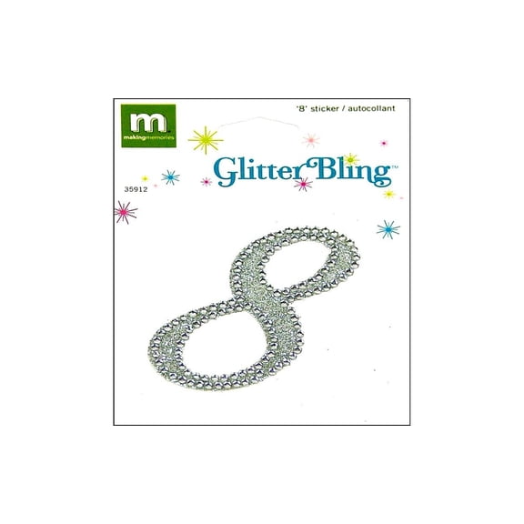 Making Mem Sticker Glitter Bling Monogram Script 8