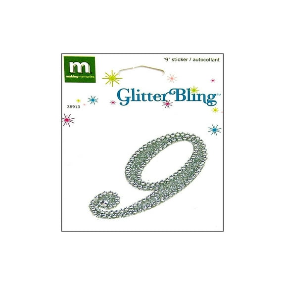 Making Mem Sticker Glitter Bling Monogram Script 9