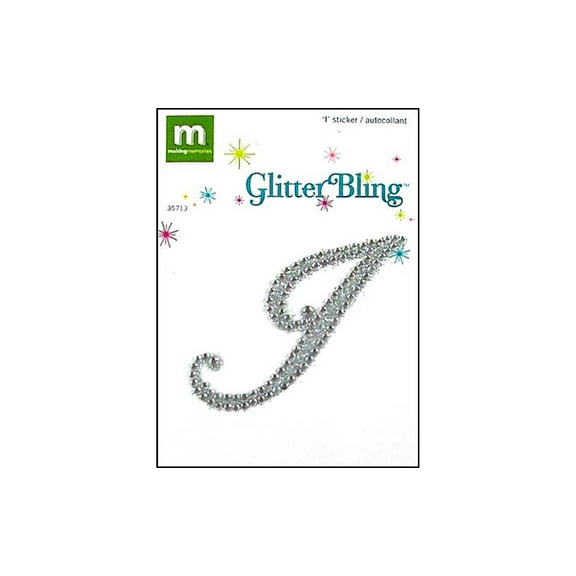 Making Mem Sticker Glitter Bling Monogram Script I