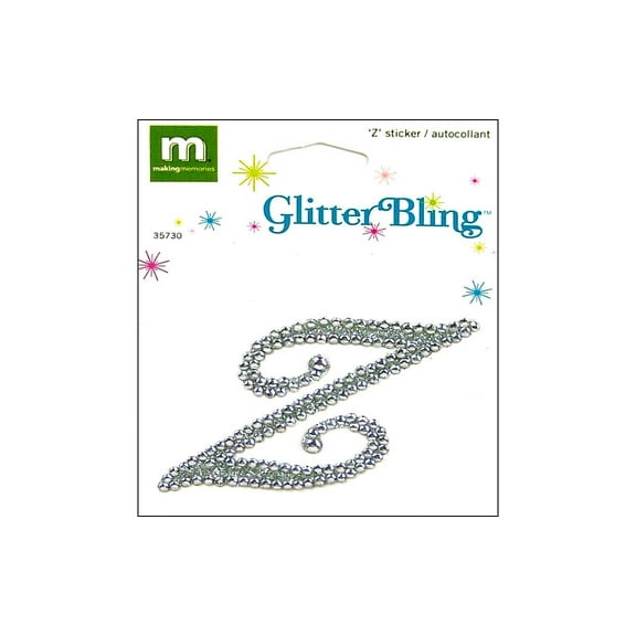 Making Mem Sticker Glitter Bling Monogram Script Z