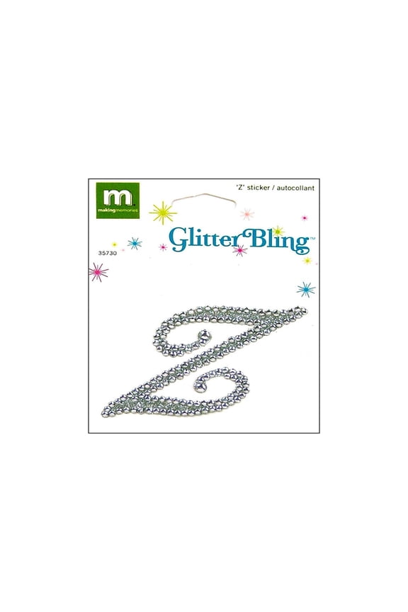 Making Mem Sticker Glitter Bling Monogram Script Z