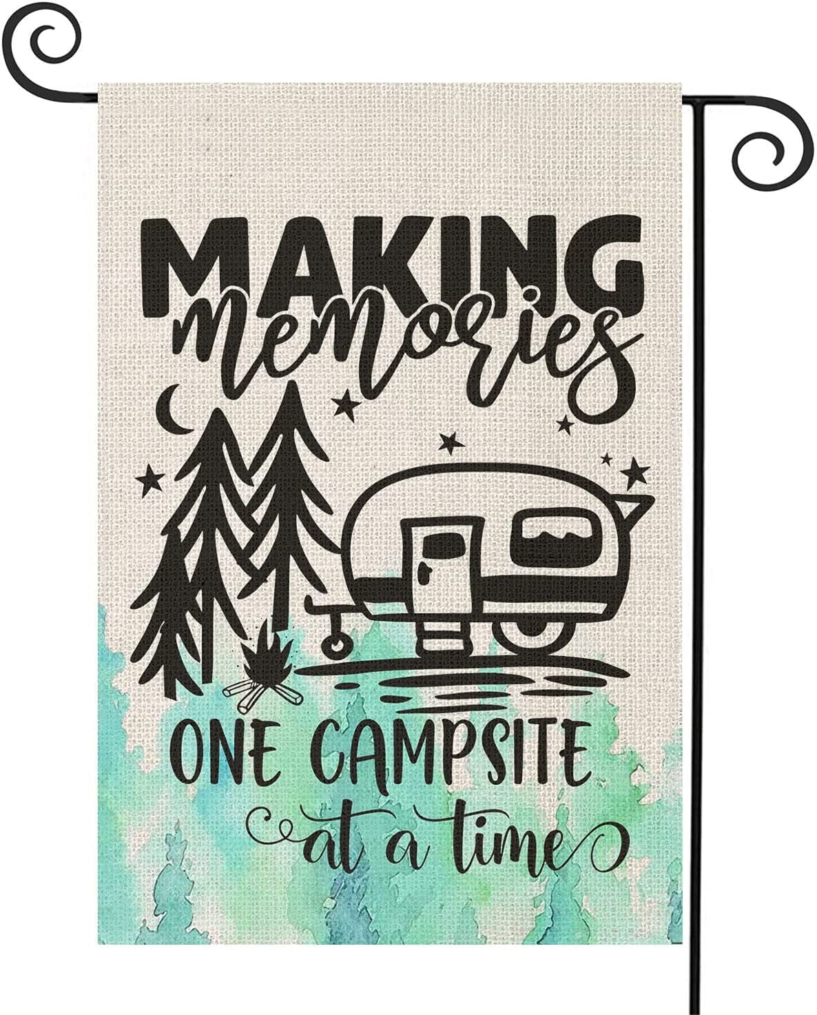 Making Memories Camping Garden Flag Vertical Double Sided One Campsite ...