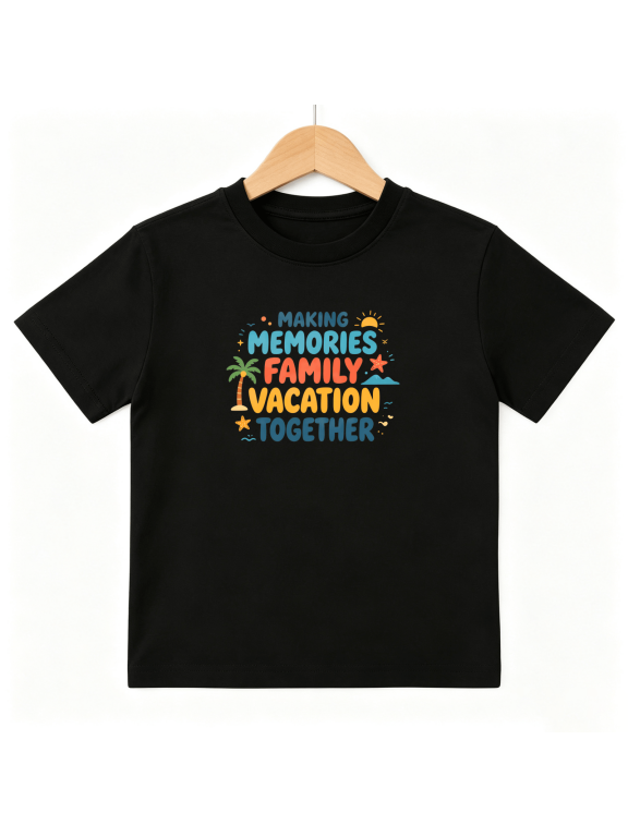 Making Memories Family Vacation Boys Graphic Tee, Summer Beach 100% Cotton Kids Short Sleeve T-Shirt 4-13Y