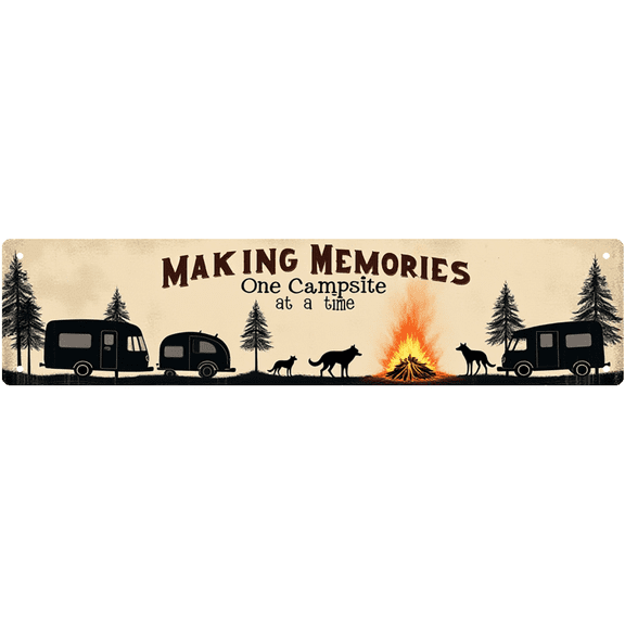 Making Memories Tin Sign - 16x4 Inch - Ideal for Living Room, Bedroom, Man Cave Decor - Nostalgic Signs, Memory Wall Art