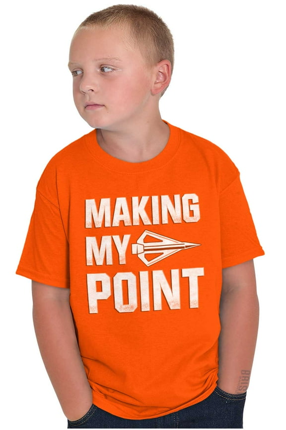 Making My Point Bow Hunting Season Crewneck T Shirts Boy Girl Teen Brisco Brands S