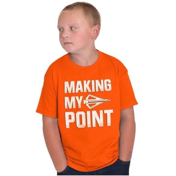 Making My Point Bow Hunting Season Crewneck T Shirts Boy Girl Teen Brisco Brands XS