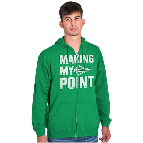 Making My Point Bow Hunting Season Zip Up Hoodie Men's Women's Brisco Brands 2X