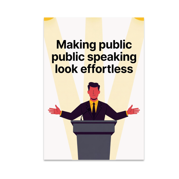 Making Public Speaking Look Effortless - Motivational Speaker Art - 13x19 Poster Print