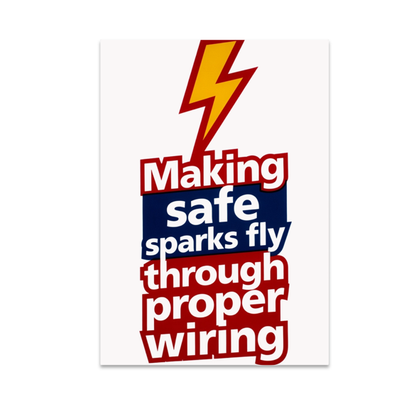 Making Safe Sparks Fly Through Proper Wiring - Electrician Enthusiast - 13x19 Poster Print