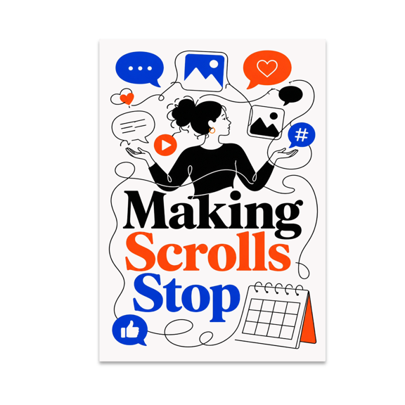 Making Scrolls Stop Art - Social Media Manager - 13x19 Poster Print