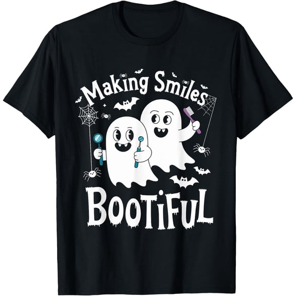 Making Smiles Bootiful Halloween Dentist Dental Hygiene T-Shirt Size S-5XL