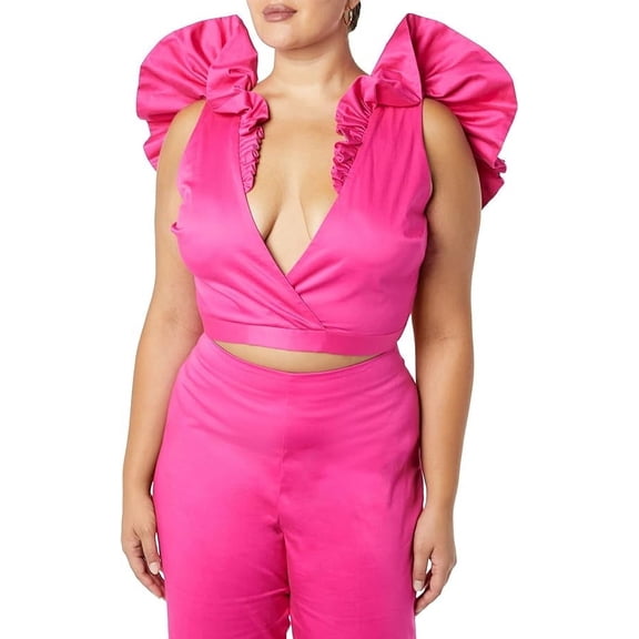 Making The Cut Women's Ruffle Sleeveless Top with Tie Back