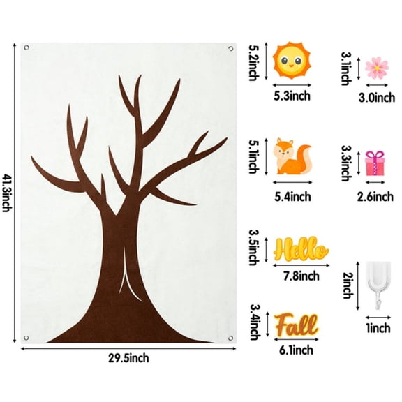 Laffact Making a Felt Tree Board Craft for Early Learning Handmade Toys,149Pieces/set