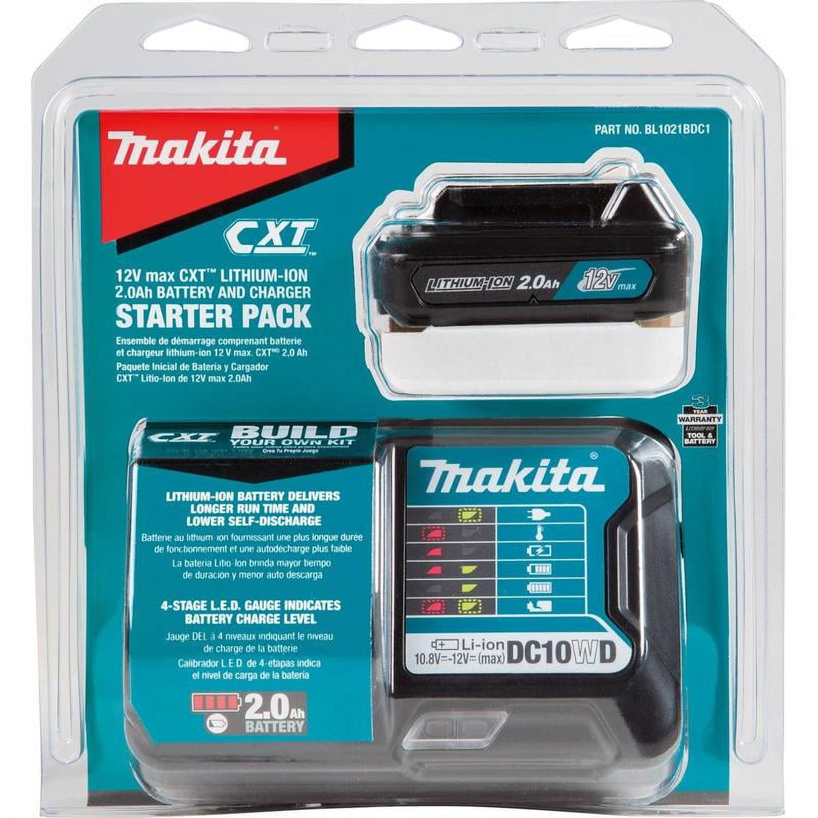 Makita 12V MAX CXT Ah Lithium-Ion Slide Battery and Charger Starter Kit  pc