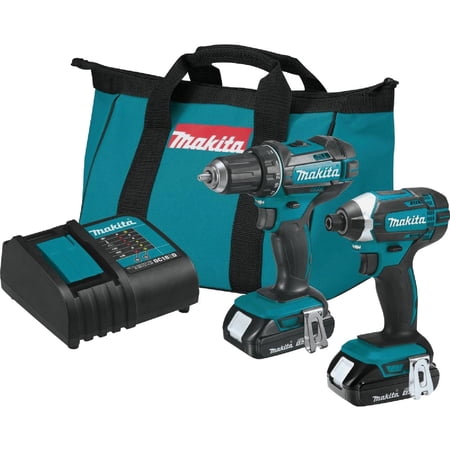 Makita 18V LXT Li-Ion Drill & Impact Cordless Tool Combo Kit - Pack of 8