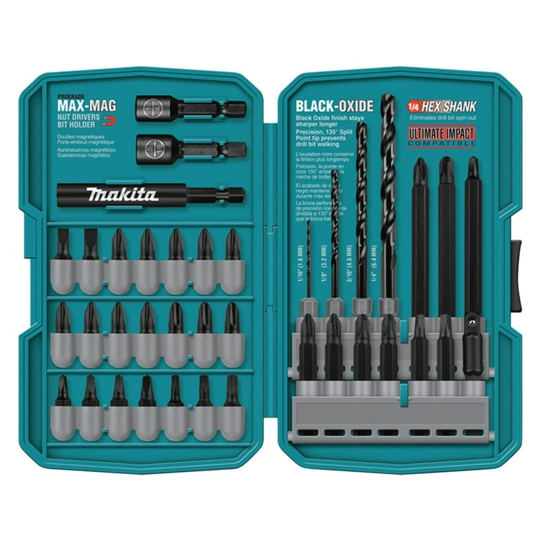 Makita 38 Piece Impact Drill and Driver Hex Shank Black