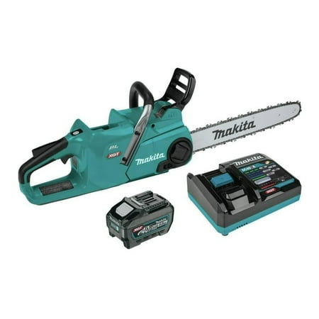 Makita 40V Max XGT 5.0Ah Brushless Lithium-Ion Battery, 18 Inch Cordless 42CC Gas Chain Saw Kit
