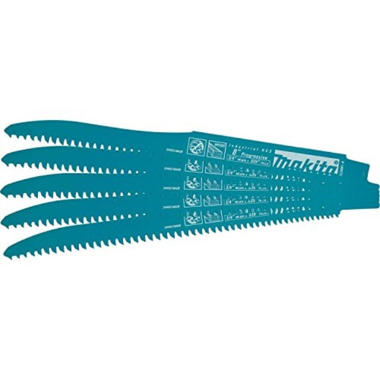 Makita P-47117 Reciprocating Saw Blade Set - 5 Pack, 9.45 Inch Length, Extra Thick For Demolition & Salvage