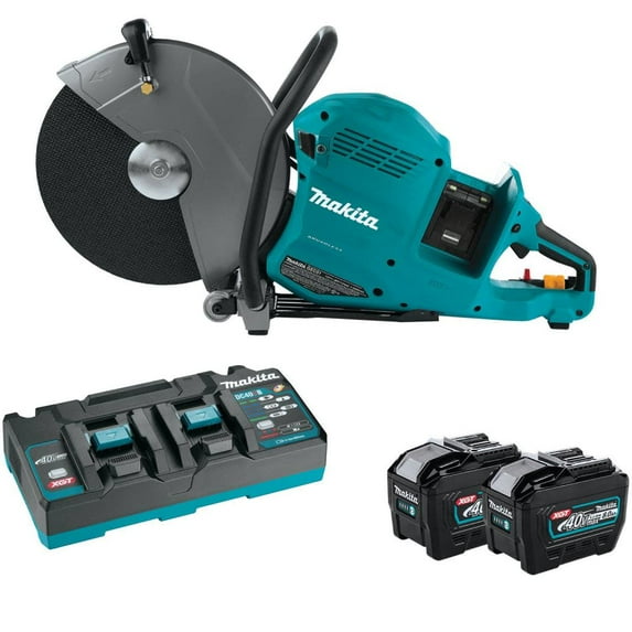 Makita 80V Max (2 x 40V Max) 14-Inch Power Cutter Kit with AFT, Electric Brake, and 2 Batteries