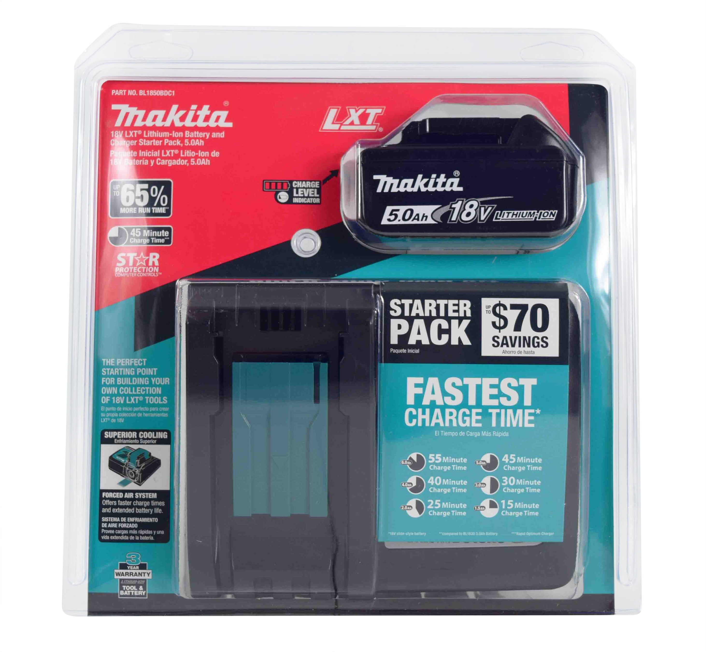 Makita 18V LXT Lithium-Ion Battery and Charger Starter pk., 5.0 Ah,  BL1850BDC1 at Tractor Supply Co.