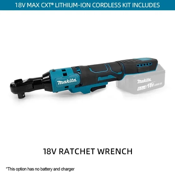 Makita Brushless Ratchet Right Angle Wrench Cordless Driver Variable Speed Power Wrench LED 18V Power Tools(Attributes optional)
