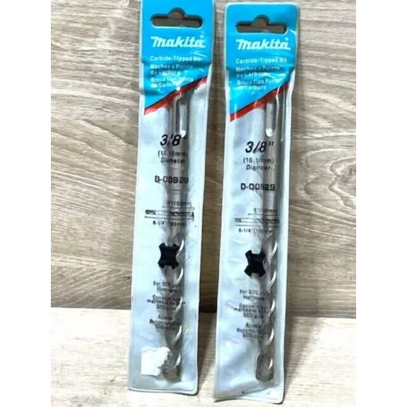 Makita D-00929 3/8" X 6-1/4" Standard Sds Carbide Drill Bit Free Ship Lot Of 2
