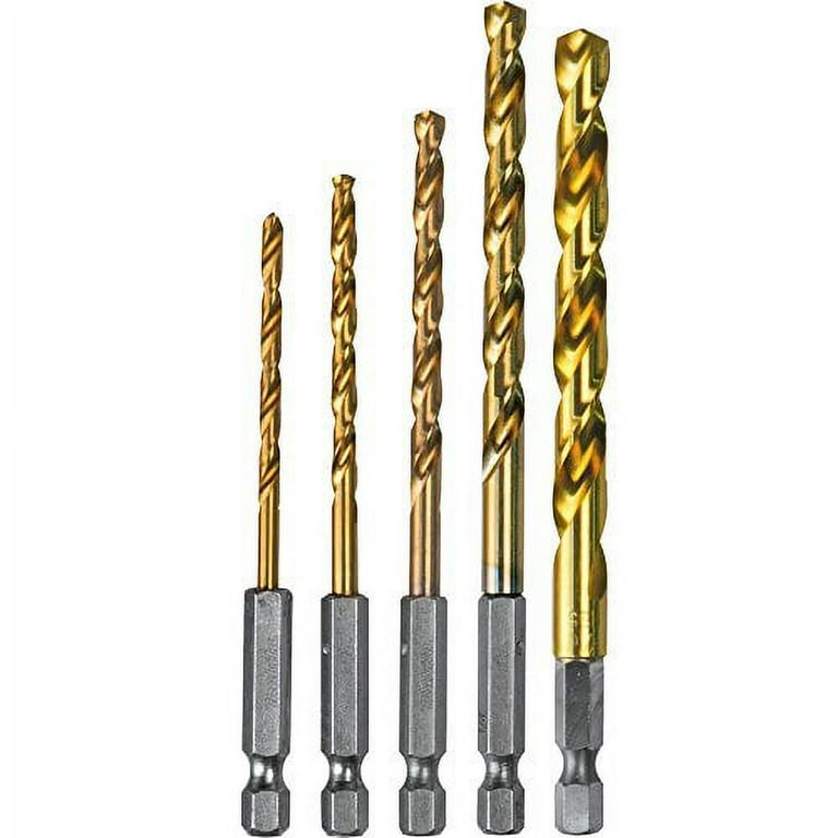 Makita D 35318 5 pc. Titanium Coated Drill Bit Set 1 4 in. Hex Shank