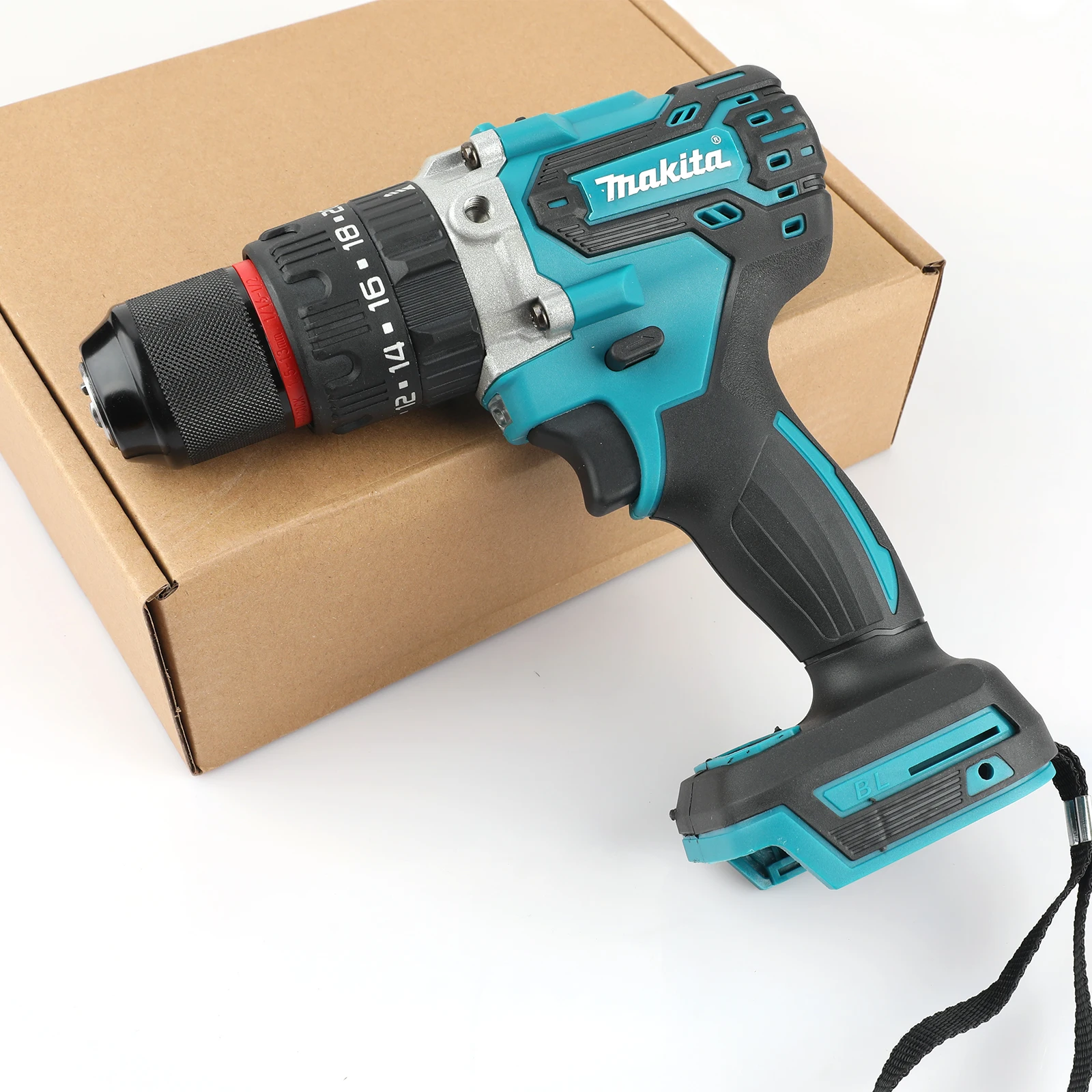Makita DDF487 13mm red and black brushless household 18V lithium-ion charging impact drill, high torque electric screwdriver