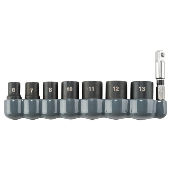 Makita E-01694 8pc 1/4-Inch Drive Metric XPS 6-Point Impact Socket Set With Standard Socket Adapter