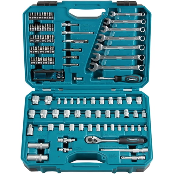 Makita E-06616, 420mm x 312mm x 130mm Blue Finish Socket Wrench & Set, 120 Piece