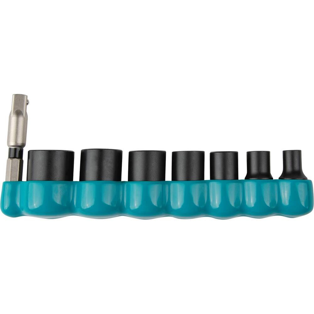 Makita Impact XPS Impact Socket Set w/ Std Socket Adapter 8 Pc 1/4 ...
