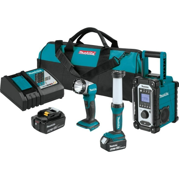 Makita LXT Cordless Emergency Preparedness 3-Pc. Combo Kit 5.0Ah 18V Lithium-Ion
