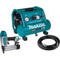 thumbnail image 1 of Makita MAC100QK1 Quiet Series .5 HP 1 Gallon Oil-Free Hand Carry Air Compressor/ 18 GA Brad Nailer Combo Kit, 1 of 22