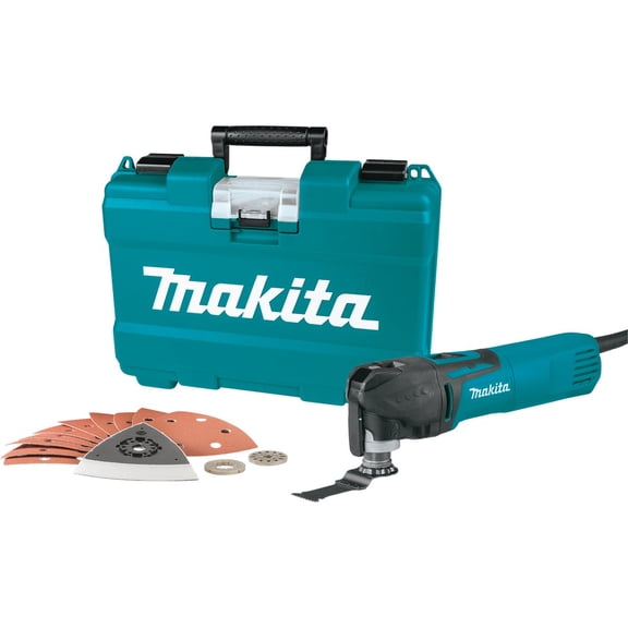 Makita Oscillating Tool Kit - Variable Speed, Corded Electric - 16 Piece, Blue