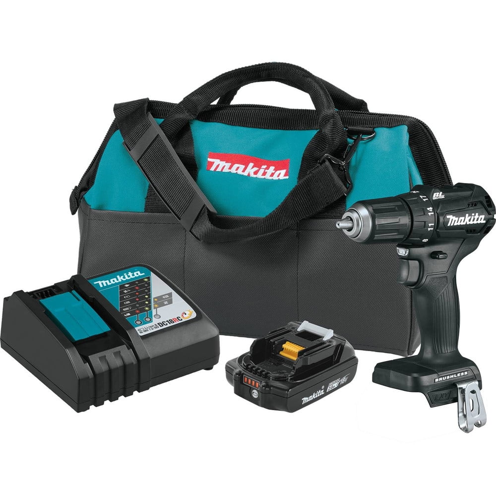 Makita XFD11R1B 18V LXT Lithium-Ion Sub-Compact Brushless Cordless 1/2 in. Driver-Drill Kit (2.0Ah) Tool Set