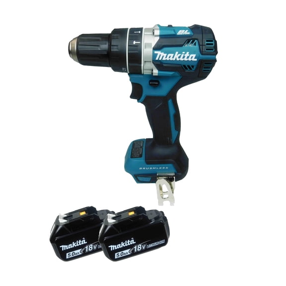 Makita XPH12Z 18V LXT Cordless 1/2" Hammer Driver-Drill with (2) 5.0Ah Batteries