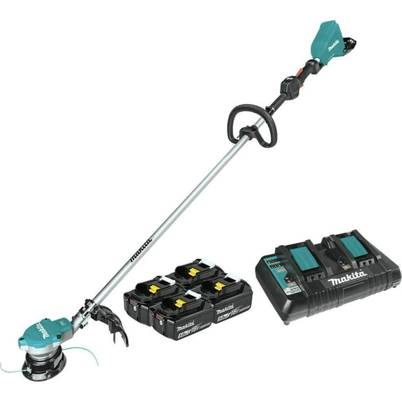 Makita XRU15PT1 18V X2 (36V) LXT Brushless Lithium-Ion Cordless String Trimmer with 4 Batteries (5 Ah)